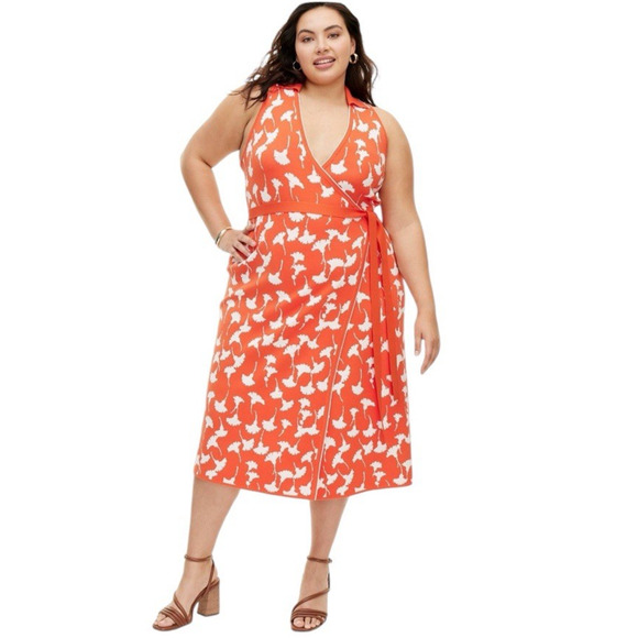 Diane Von Furstenberg x Target Wrap Dress 3X Sleeveless‎ Sweater Knit Midi Fall - Picture 14 of 14